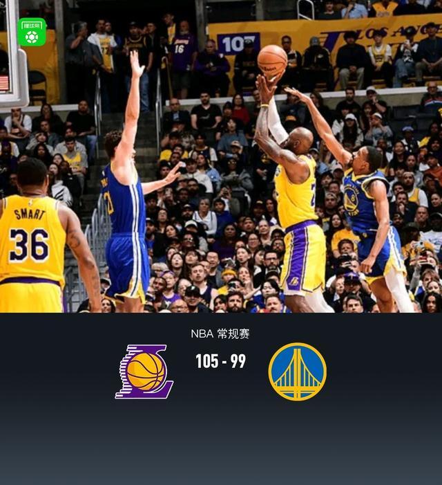湖人105-99勇士，詹姆斯20+7+10+7失误，穆迪25分，里夫斯16+8