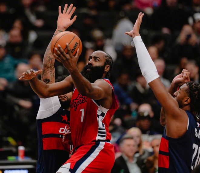 15战13胜挺进附加赛！小卡缺阵哈登36+7+9，快船力克奇才夺6连胜