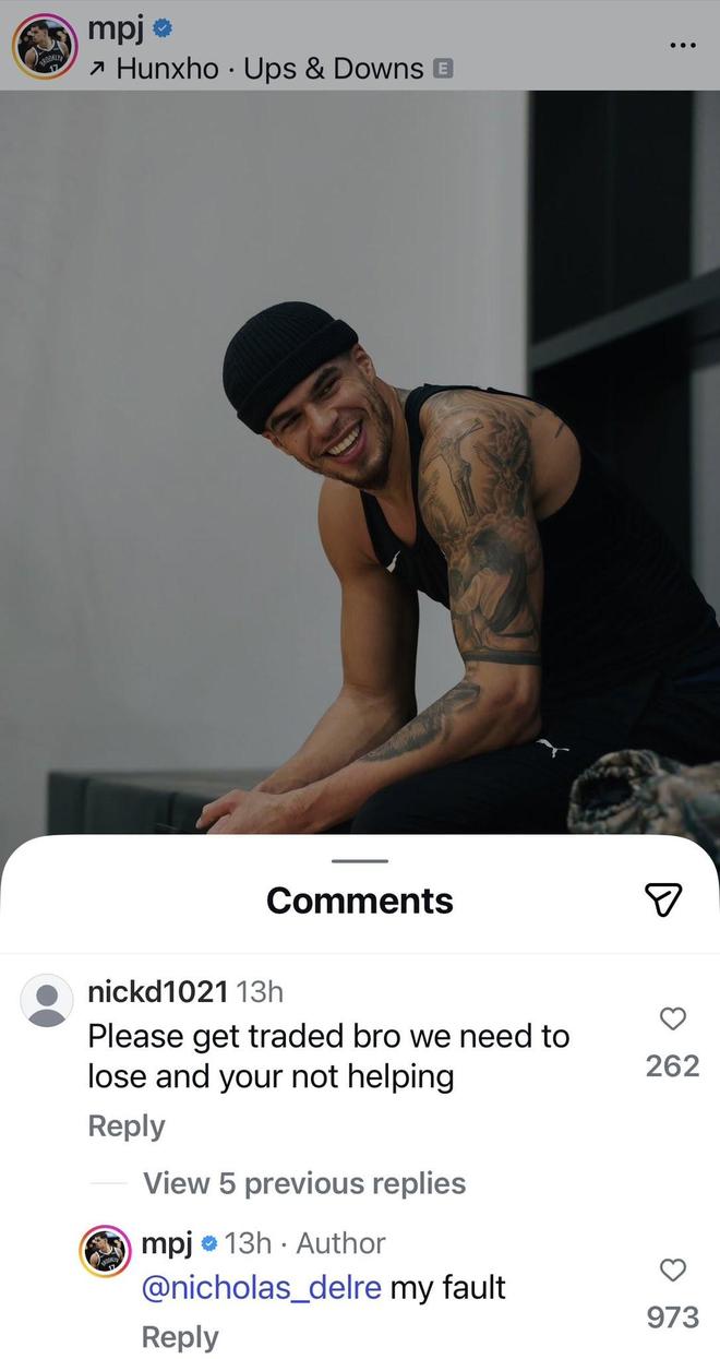 篮网球迷请求小波特交易离队别影响摆烂，后者回复：我的错