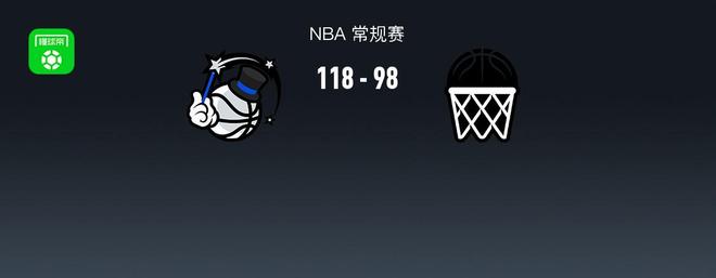 魔术118-98轻取篮网，班凯罗22+5，萨格斯15+11+11，小波特13中2