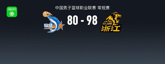 广厦98-80轻取福建，胡金秋13中10轰下26+9，孙铭徽8分12助