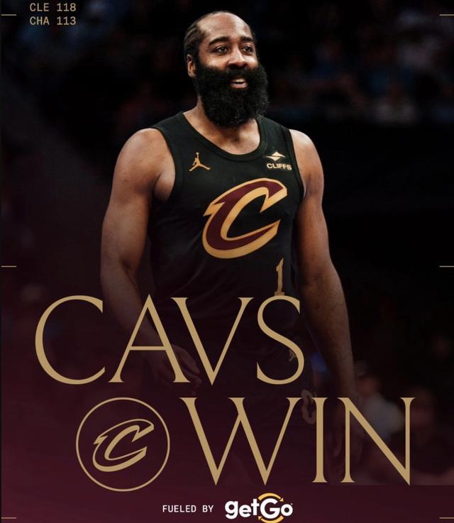 哈登加盟后已取得5连胜，骑士客场击败黄蜂拿下7连胜