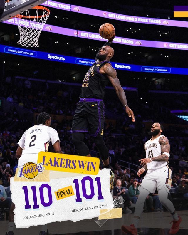 詹东里合计失误17次！湖人末节14比0惊险逆转鹈鹕