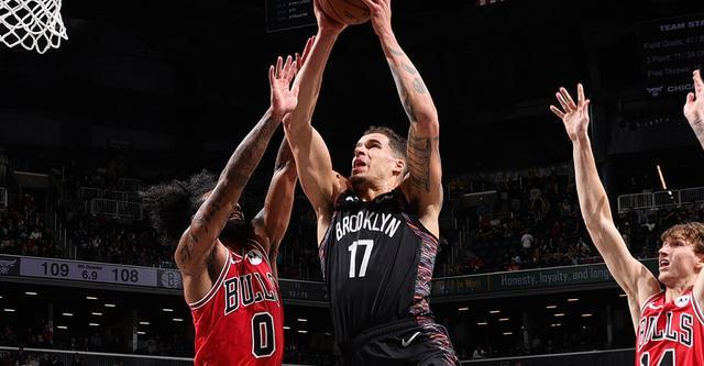 小波特26+7武切维奇19+6 篮网险胜公牛结束五连败