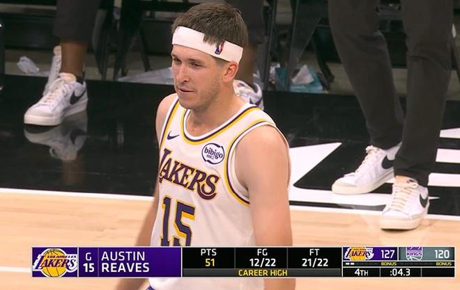 生涯之夜！里夫斯51+11+9+22罰21中刷爆紀(jì)錄 賽后與威少擁抱