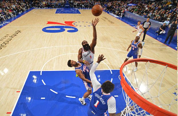 哈登連續(xù)三分絕殺不中 快船兩分惜敗76人 東部客場兩連??！