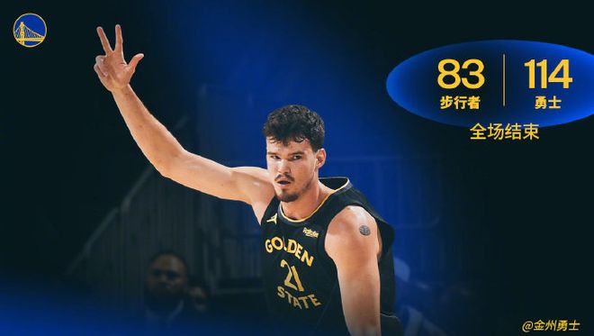 無庫里勇士狂贏31分：罰球37-11完勝+6人上雙 庫明加9中1拖后腿