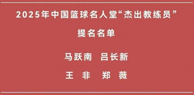 王非&郑薇在列 篮协发文介绍名人堂“杰出教练员”提名名单
