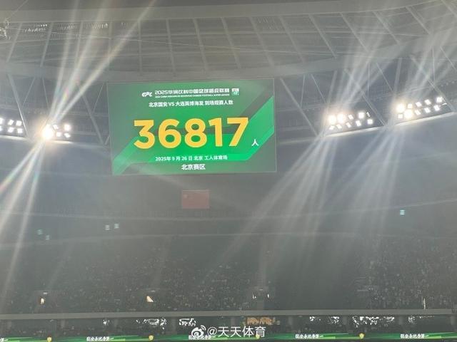 京媒：工体本场观众36817人，是本赛季到场观众最少的中超比赛