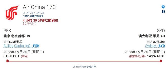 飞行超10个半小时，国安全队已经抵达澳大利亚悉尼