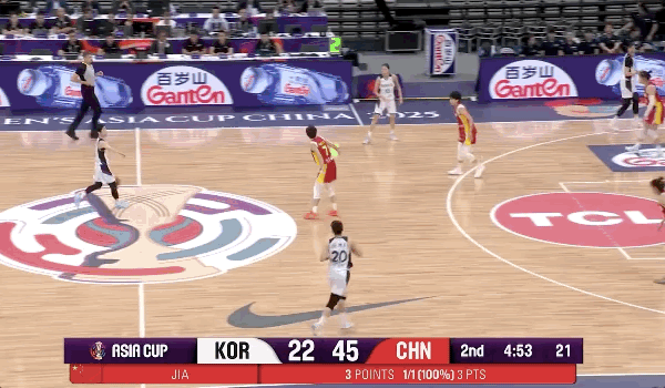 进攻哑火！韩国女篮半场三分10中1，落后中国女篮29分