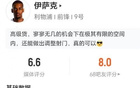 出战58分钟，伊萨克数据：两射1正，1次关键传球，6次丢失球权