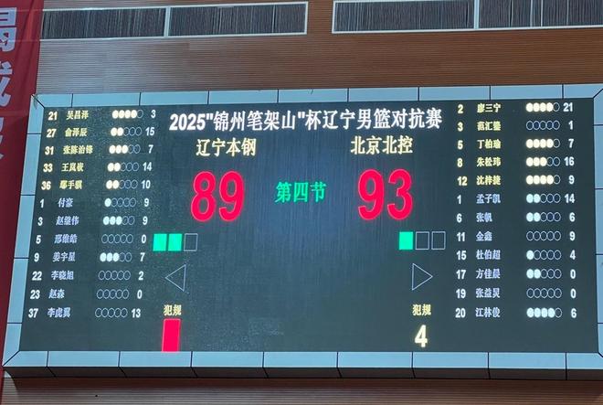 赵继伟9分，廖三宁21分，辽宁89-93北控