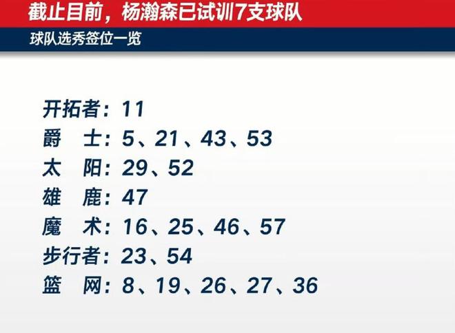 杨瀚森试训球队选秀分析，多队急需中锋，老鹰篮网并非唯一！