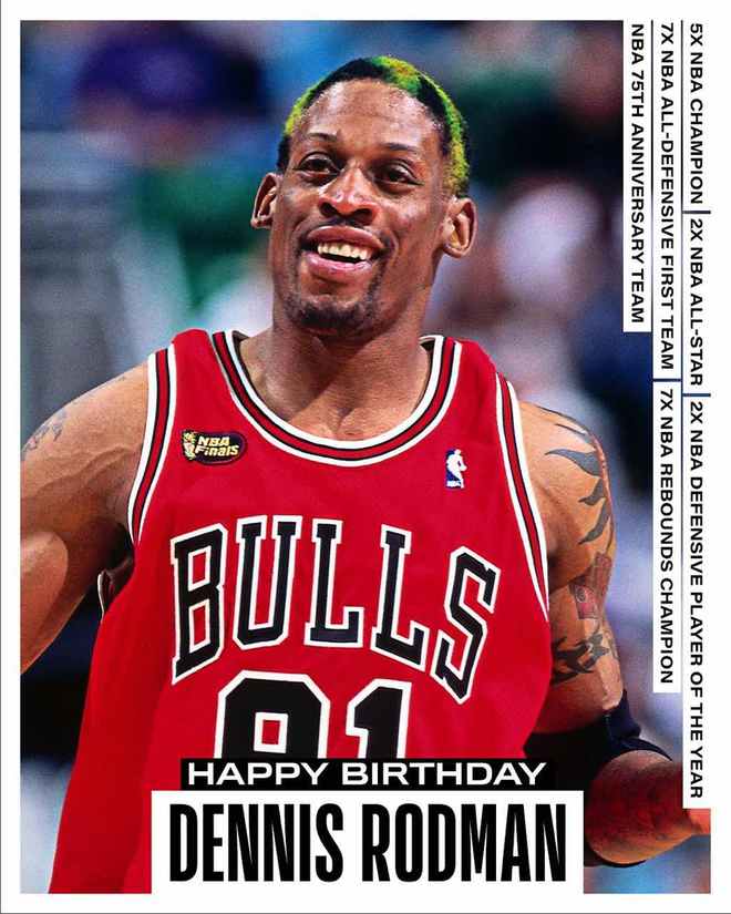 NBA官方祝名宿罗德曼64岁生日快乐