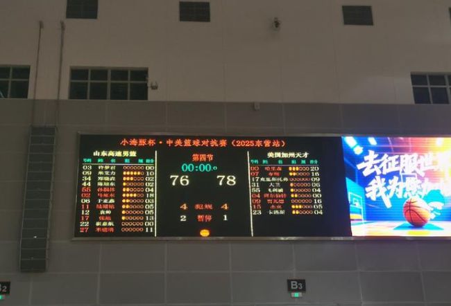 山东男篮76比78输加州天才，4人得分上双，第二场热身赛转战潍坊