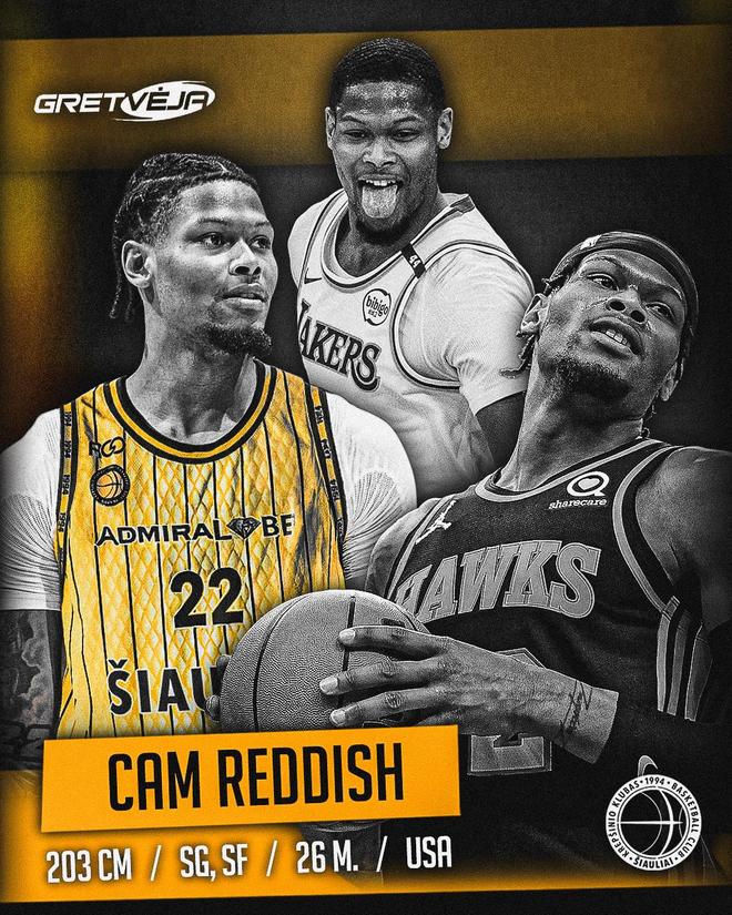 官方：NBA2019年10號秀雷迪什加盟立陶宛球隊希奧利艾