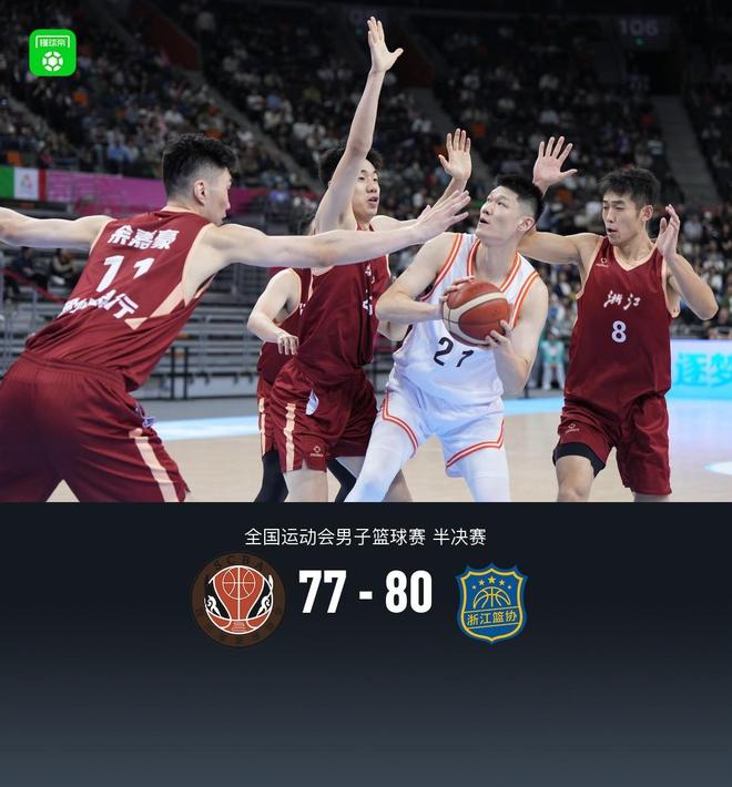 浙江男篮80-77四川晋级决赛，余嘉豪14+9，胡金秋21分，周琦19+9