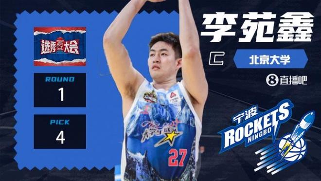 北大约基奇CBA选秀大会：宁波第四顺位选择李苑鑫！
