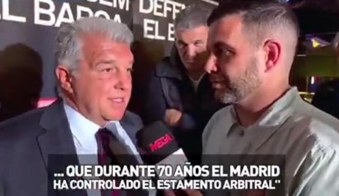 拉波尔塔回应阿韦洛亚：70年来一直是皇马掌控着裁判体系