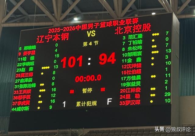CBA熱身賽：遼寧101-94北控 哈維首秀15分 裏勒空砍29分