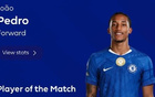 三球一助，若昂-佩德罗当选切尔西客战维拉全场最佳球员