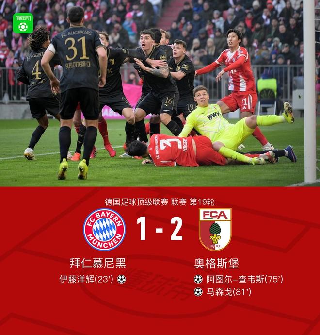 劍南春丨拜仁1-2奧格斯堡遭遇聯(lián)賽首敗，烏爾比希失誤送禮