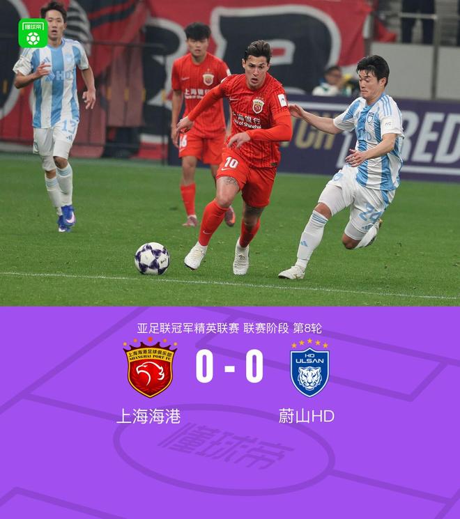 8輪4分墊底出局，海港0-0蔚山，本賽季亞冠難求一勝