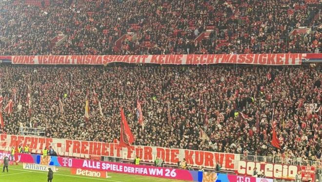 針對此前與警方的沖突，拜仁南看臺拉橫幅：反對任意執(zhí)法