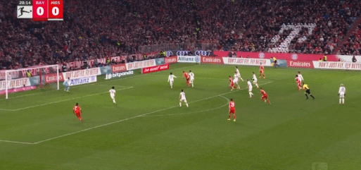 半场：拜仁1-1美因茨，格纳布里助攻卡尔破门，波图尔斯基扳平