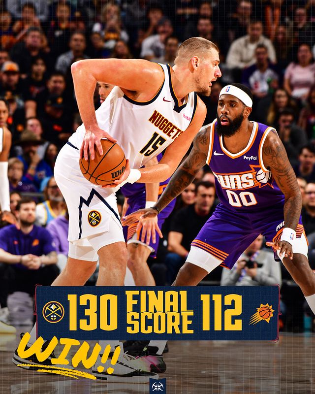 约基奇7中7轰26+9+10掘金双杀太阳升前四 穆雷24分布克24+7