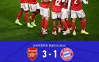 阿森纳3-1拜仁，廷贝尔、马杜埃凯、马丁内利破门，诺伊尔送礼