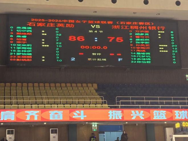 【WCBA联赛】第七轮｜浙江稠州银行75-86不敌石家庄英励