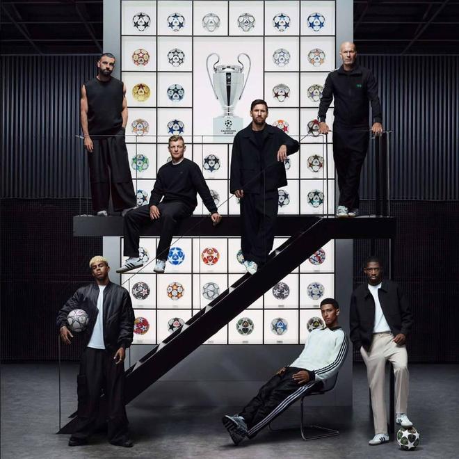 阿迪達(dá)斯發(fā)布與歐冠合作25周年紀(jì)念海報：梅西、貝林等人出鏡