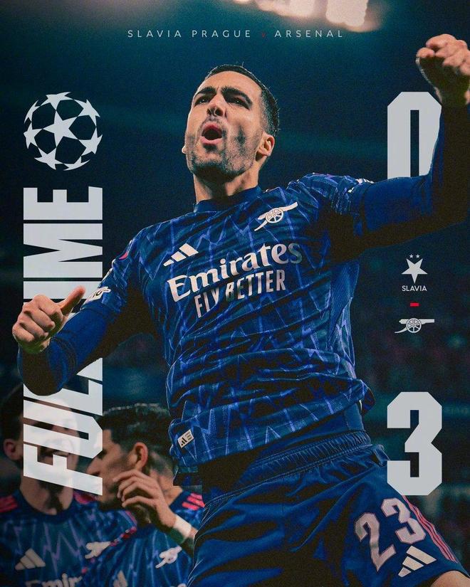 歐冠|10連勝+連續(xù)8場零封！阿森納客場3-0擊敗布拉格斯拉維亞