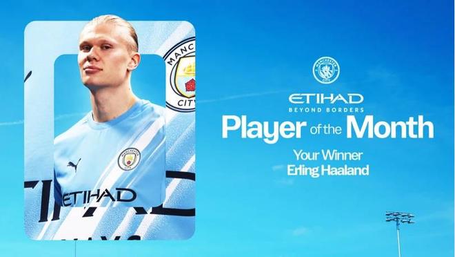 5場(chǎng)比賽打進(jìn)6球，哈蘭德當(dāng)選曼城10月最佳球員