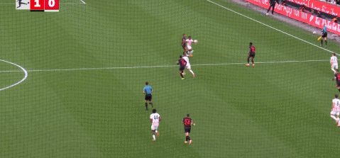 半场:勒沃库森1-0弗赖堡,波库兜射破门,格里马尔多造险