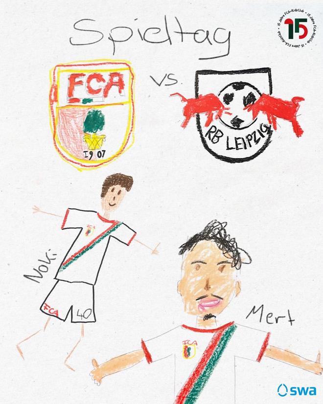 抽象!奥格斯堡发布手绘赛前海报,纪念儿童球迷会创立15年