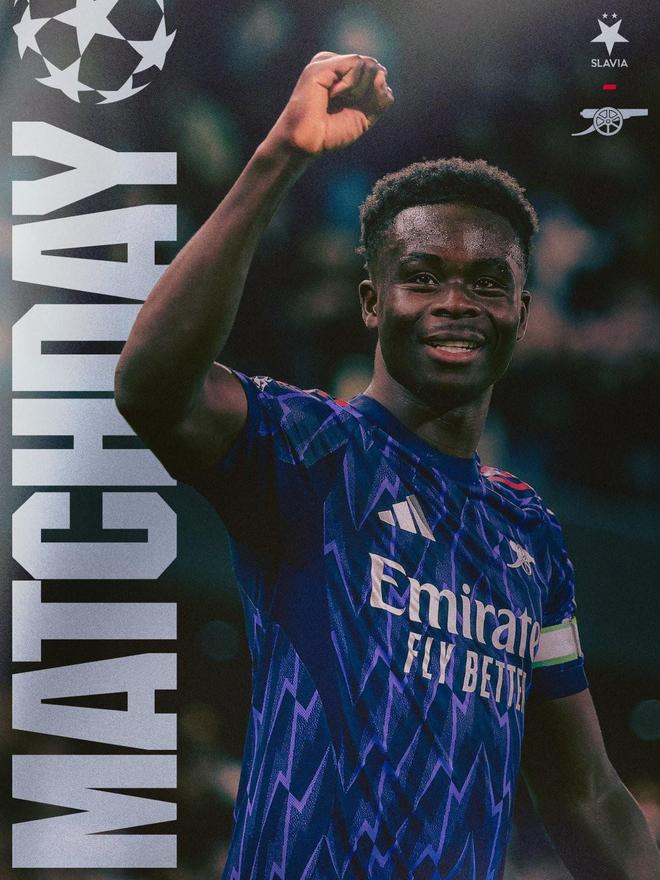 劍指三分，阿森納曬歐冠賽前海報：薩卡單人出鏡