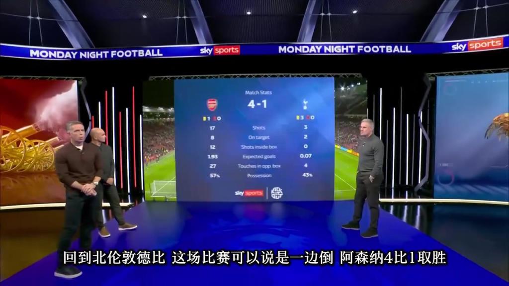 卡拉格战术分析阿森纳制霸北伦敦德比：顶级轮转教学局！