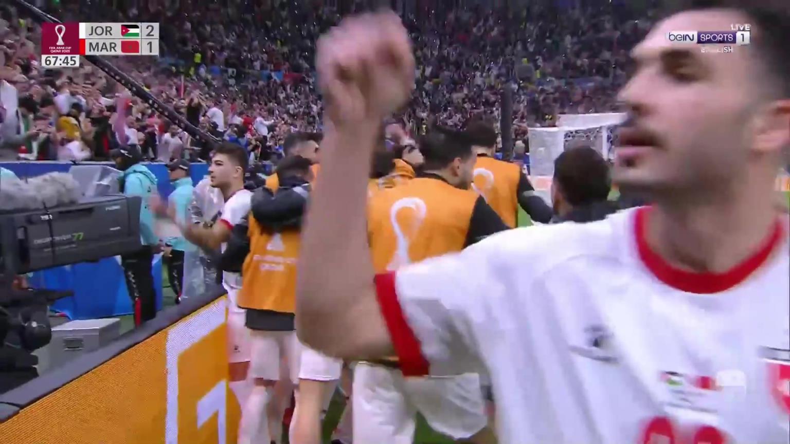 场上风云突变！阿拉伯杯决赛，约旦连入两球2-1反超摩洛哥！