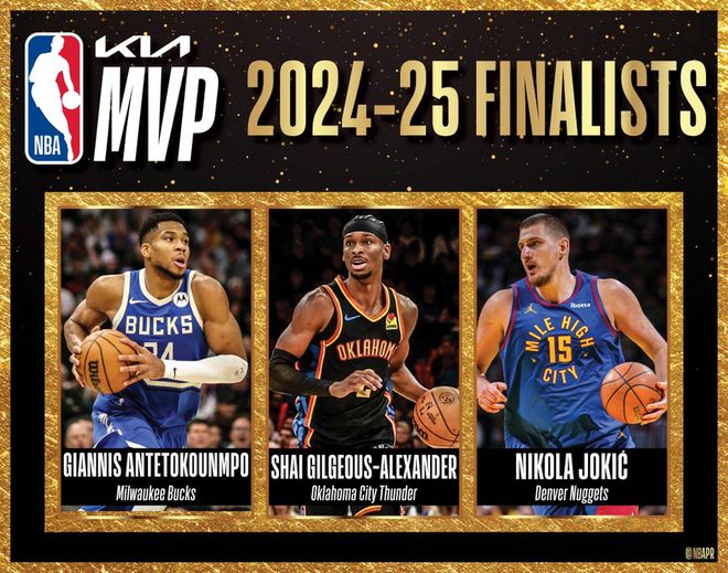 NBA官宣七大奖项候选人：SGA约基奇字母争MVP 老鹰新星两度上榜