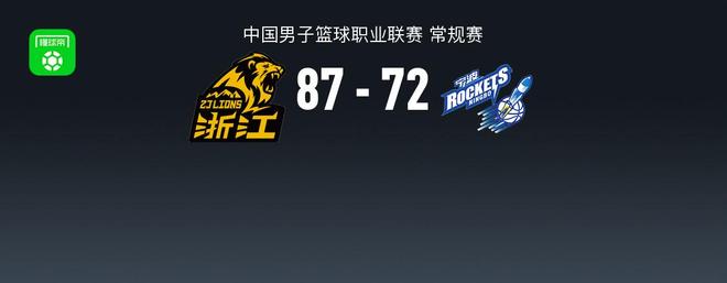 CBA战报：广厦87-72宁波，雷琼-塔克29+8+2