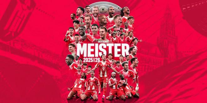 拜仁已在德甲夺冠34次，加上1932年德锦赛总计获35次全国冠军