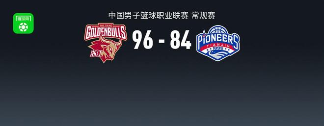 CBA战报：浙江96-84天津取CBA3连胜，程帅澎23+2+3