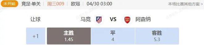 欧冠+挪超串关解析 马竞VS阿森纳 特罗姆瑟VS布兰