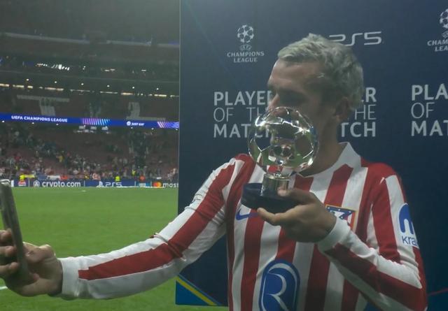 攻防俱佳，格列兹曼当选马竞vs阿森纳全场最佳球员