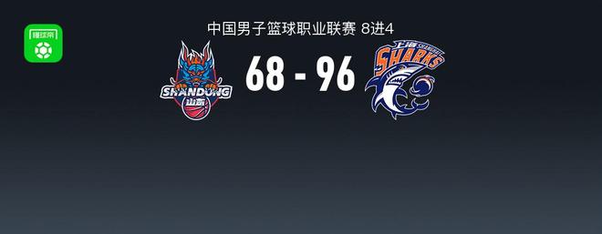 上海96-68大胜山东2-0晋级4强，洛夫顿20+9，陈林坚21分