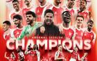 阿森纳第14次夺得顶级联赛冠军，在英格兰仅次于曼联和利物浦