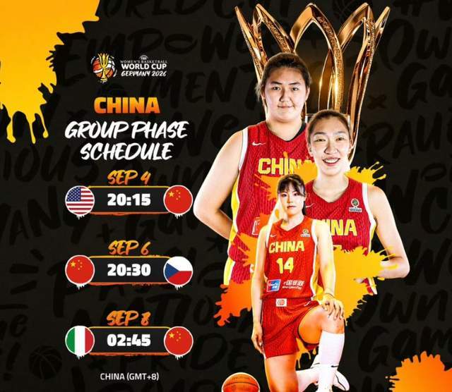 世界杯赛程出炉！首秀斗美国，中国女篮想进8强，宫鲁鸣压力不小